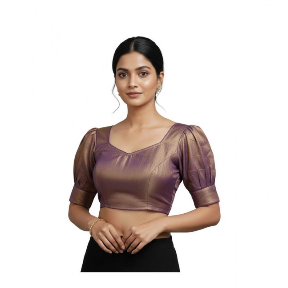 Purple Erode Silk Padded Blouse