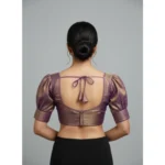 Generic Women's Erode Silk V Neck Padded Blouse (Purple, 38 Ready Size (Self-Alterable 36–40) - Image 3