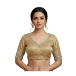 Beige Vichitra Silk Padded Blouse