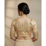 Generic Women's Vichitra Silk V Neck Padded Blouse (Beige, 38 Ready Size (Self-Alterable 36–40) - Image 2