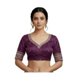 Purple Vichitra Silk Padded Blouse