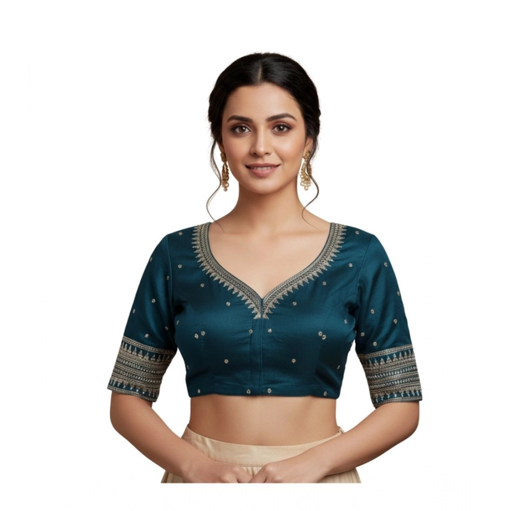 PID-64574-Women-s-Vichitra-Silk-V-Neck-Padded-Blouse-Teal-38-Ready-Size-Self-Alterable-36-40-1-1000x1000-1.webp Teal Vichitra Silk Padded Blouse