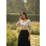 white cotton padded blouse