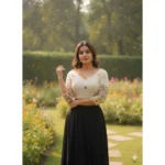 white cotton padded blouse