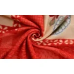 Generic Fleece Floral Printed Double Polar Warm Bedsheet with 2 Pillow Cover (Red) - Image 2