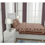 Generic Fleece Geometric Double Polar Warm Bedsheet with 2 Pillow Cover (Brown) - Image 3