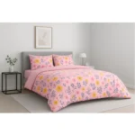 Generic Microfiber Floral Printed Double Bedsheet with 2 Pillow Covers (Pink) - Image 3