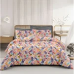 Generic Microfiber Floral Printed Double Bedsheet with 2 Pillow Covers (Multicolor)