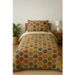 Elegant multicolor microfiber floral printed single bedsheet with 1 pillow cover