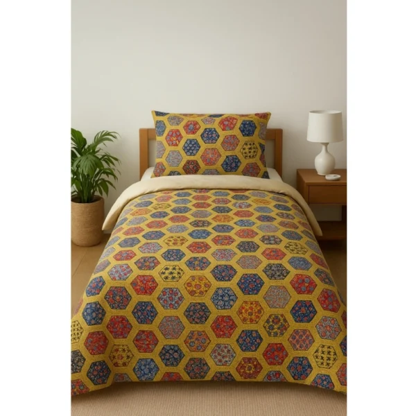 Elegant multicolor microfiber floral printed single bedsheet with 1 pillow cover