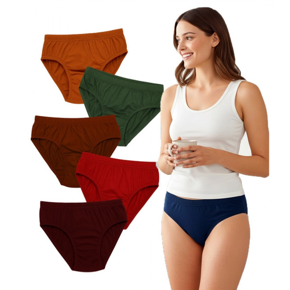 Pack of 6 Multicolor Cotton Solid Hipster Panties