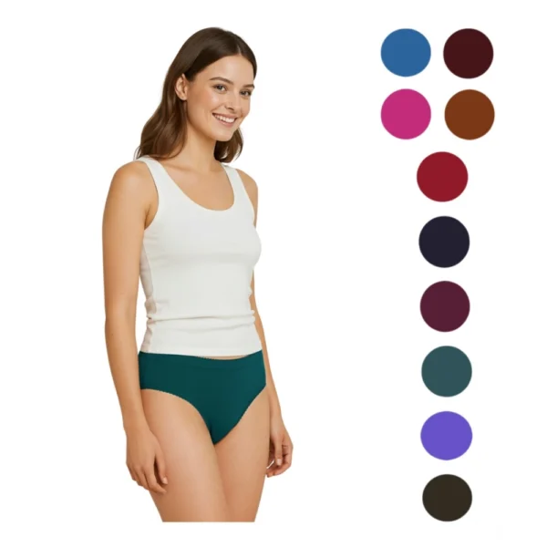 Pack of 12 Multicolor Cotton Solid Hipster Panties