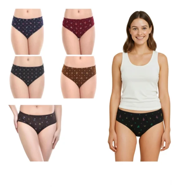 Pack of 6 Multicolor Cotton Printed Hipster Panties