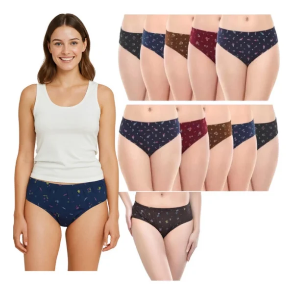Pack of 12 Multicolor Cotton Printed Hipster Panties