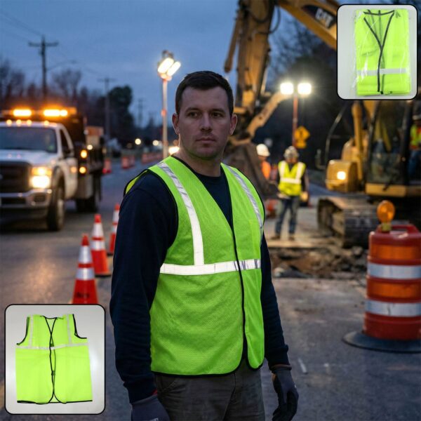 Green Safety Jacket for Construction