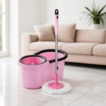 Quick Spin Mop With Steel Spin, Bucket Floor Cleaning, Easy Wheels & Big Bucket, Floor Cleaning Mop with Bucket - Clo...