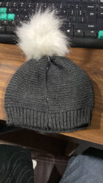 Men's and Women's Skull Slouchy Winter Woolen Knitted Black Inside Fur Beanie Cap - Neckline Detail by Nari Haat, Ind...