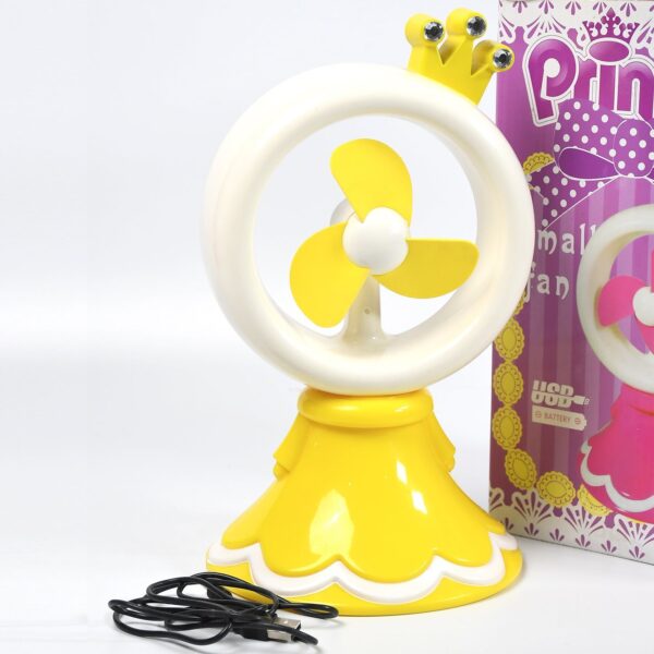 Princess Portable Fan – Bright Color Desktop USB & Battery Operated (Battery Not Included) - Front View by Nari Haa...