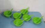 Plastic Soup Bowl & Spoon Set for Kitchen (6-Pcs) - Full Detail by Nari Haat, Indian ethnic wear, women clothing, des...