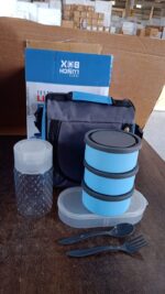 All-in-One Lunch Box with Fabric Bag for Office & School - Neckline Detail by Nari Haat, Indian ethnic wear, women cl...