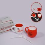 King & Queen Printed Couple Matching Coffee / Tea Plastic Coffee Mug (300ml Set of 2) - Sleeve Design by Nari Haat, I...