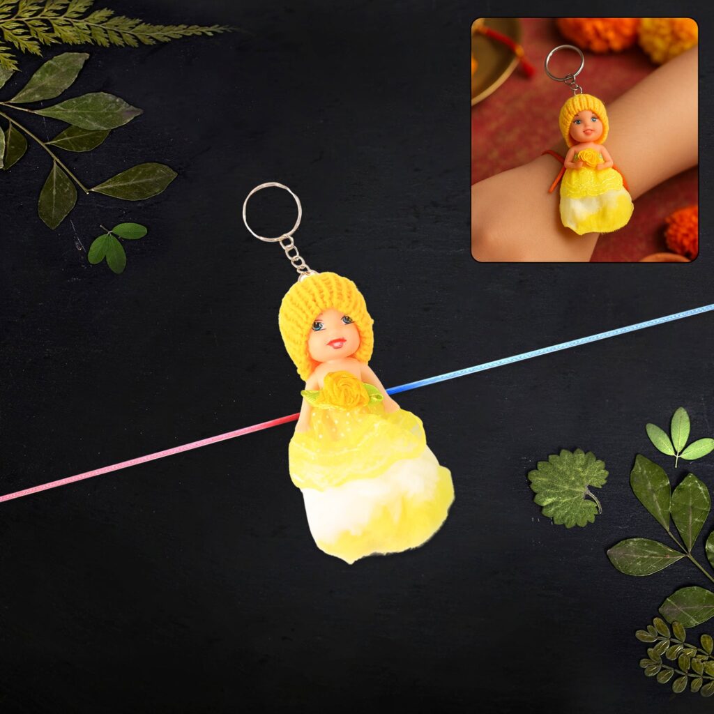 Colorful doll bracelet and keychain for kids