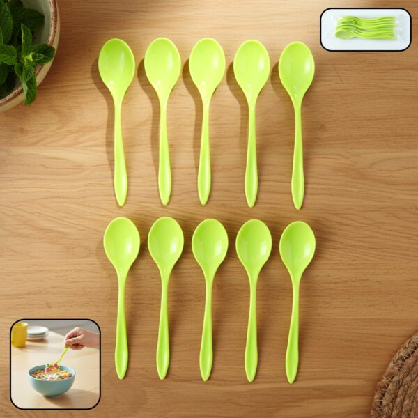 Set of 10 Fancy Spoons for Eating and Serving Food