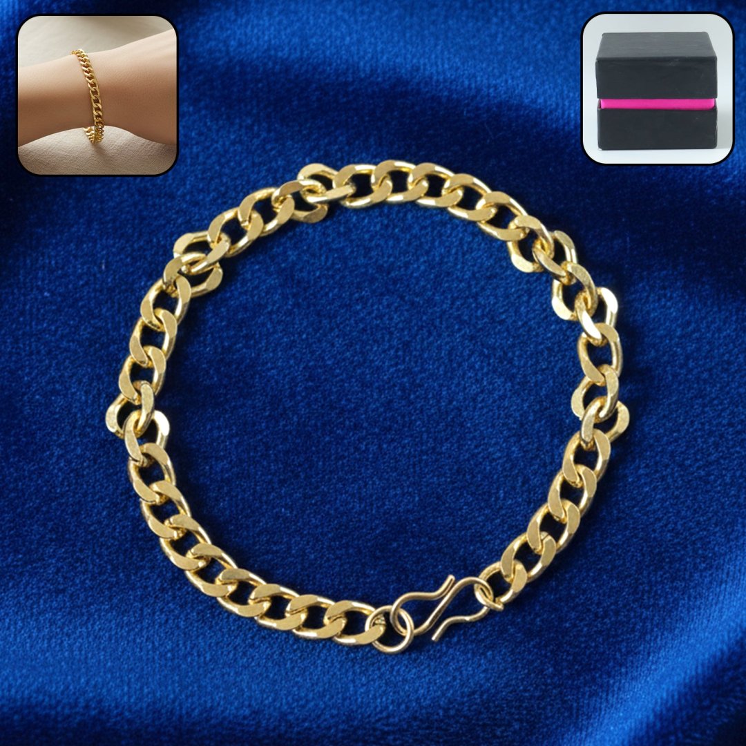 Classic Gold Finish Chain Link Bracelet