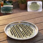 Round metal mosquito coil stand with ash tray