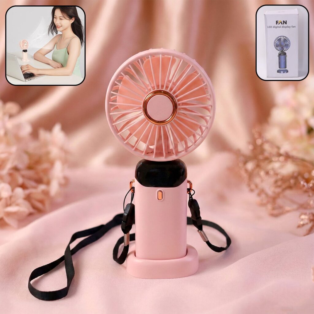 Rechargeable Portable Handheld Fan with Digital Display