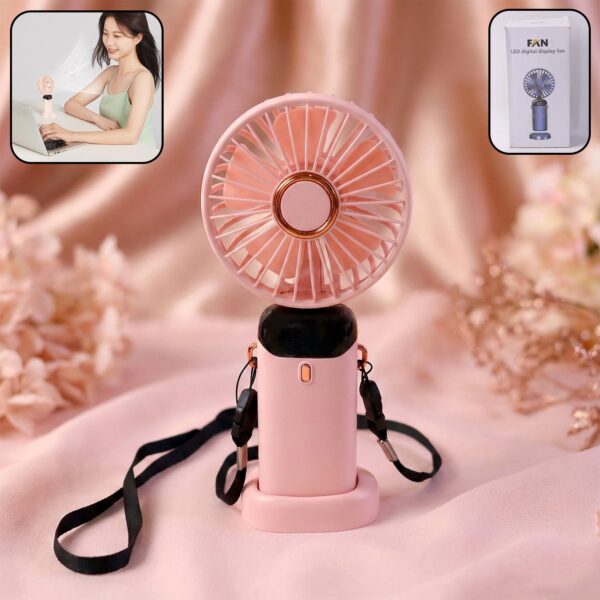 Rechargeable Portable Handheld Fan with Digital Display