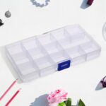 15-Grid Clear Plastic Jewelry Organizer Box with Dividers (1 Pc) - Image 8