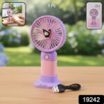 Cute USB Rechargeable Mini Desktop Fan with Stand for Office & Home - Image 2