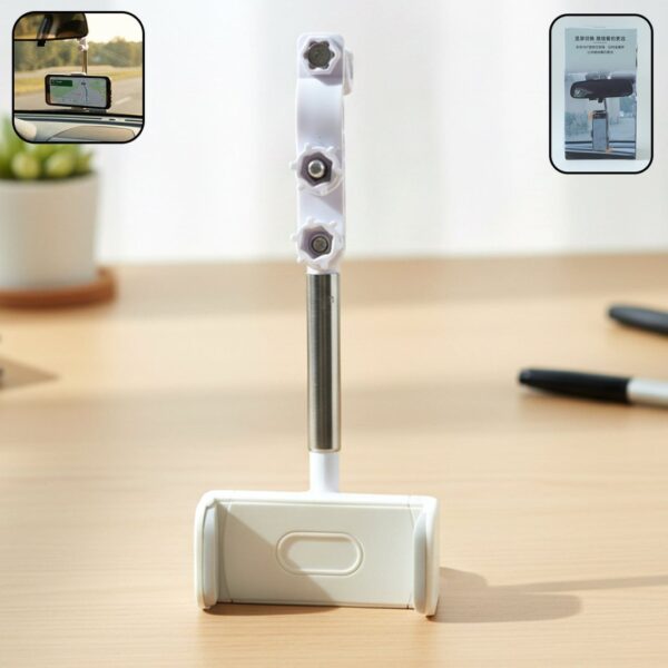 Adjustable Rearview Mirror Car Mobile Phone Holder