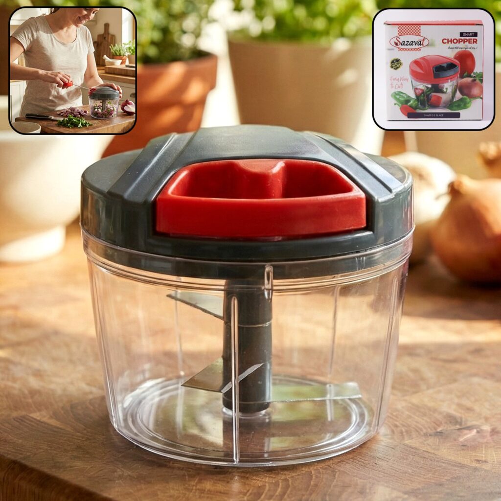 Compact Manual Hand-Press Vegetable Chopper
