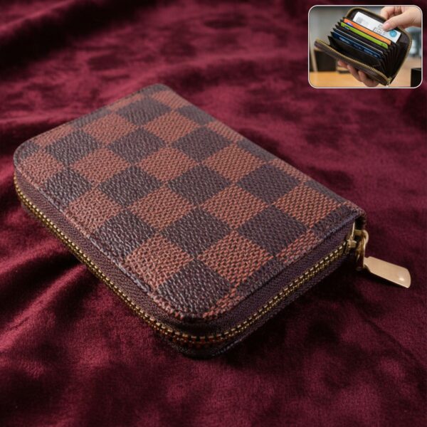 Zip closure card holder wallet