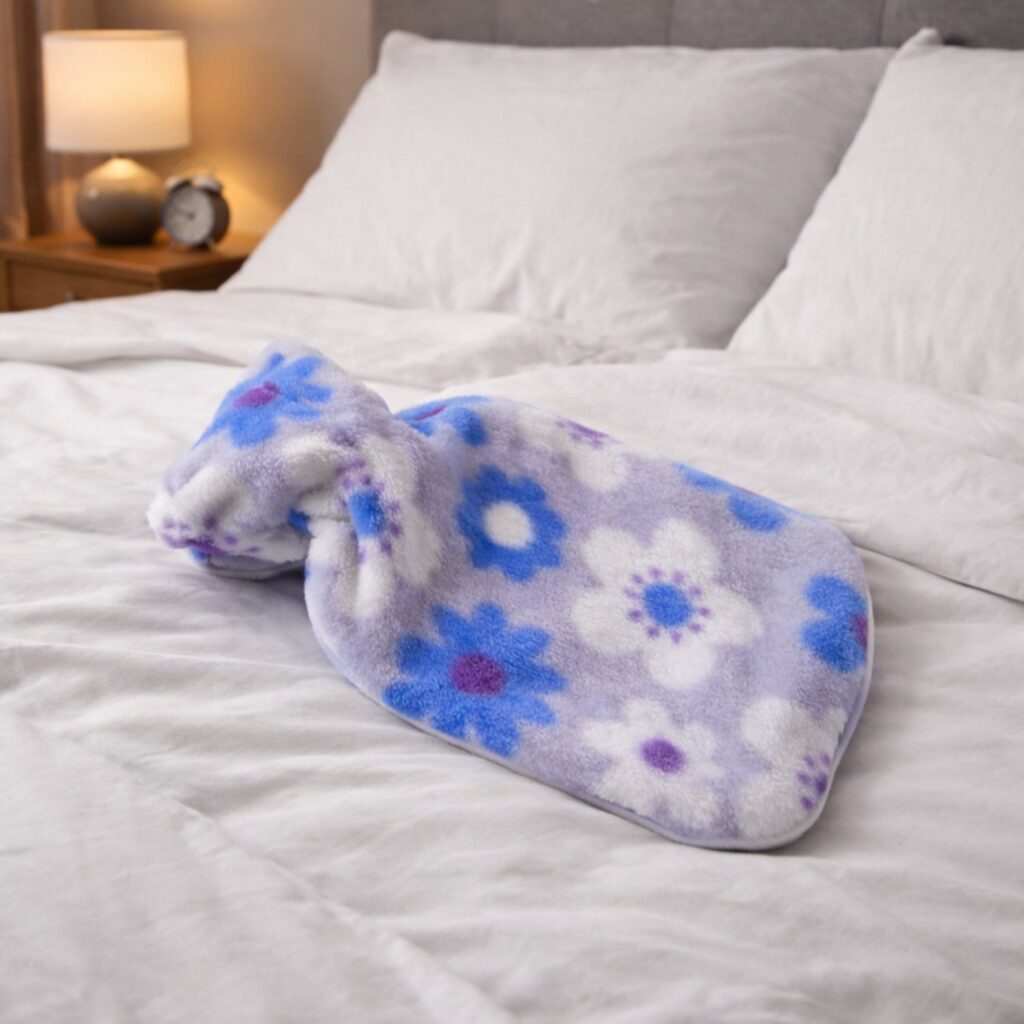 Floral printed soft plush hot water bag with cover