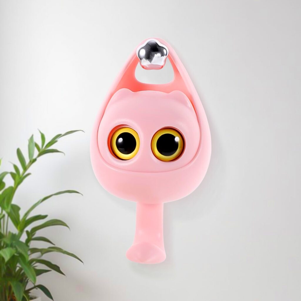 Creative adhesive wink cat coat hook