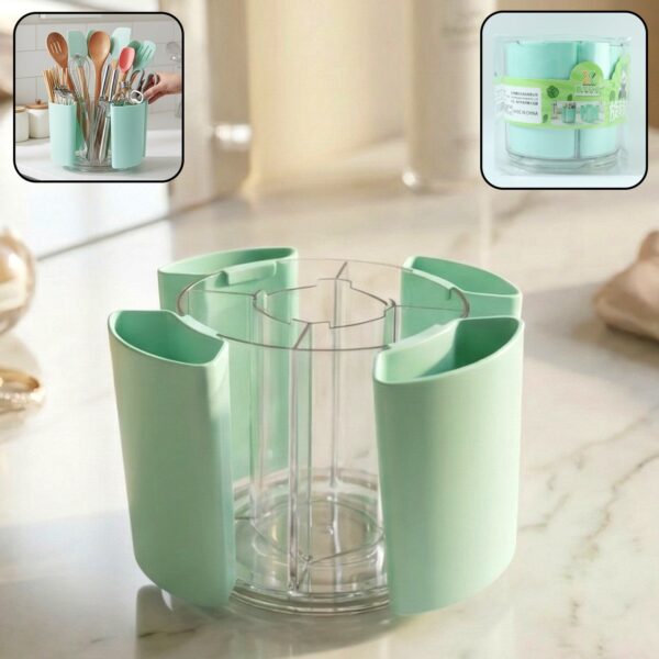 Multipurpose 5 Compartment Rotating Pen Holder