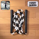Black skipping rope for fitness workouts
