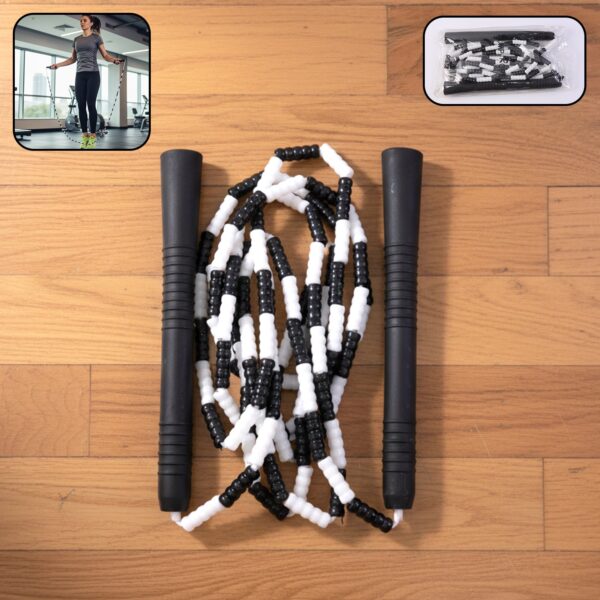 Black skipping rope for fitness workouts