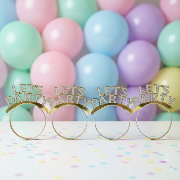 Let’s Party Glitter Headband for Birthday Celebration (Pack of 4)