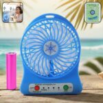 Portable Rechargeable Mini Table Fan with LED Light