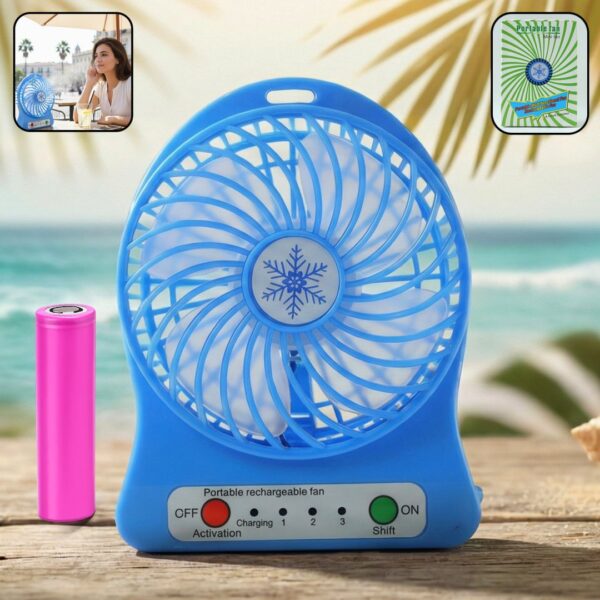 Portable Rechargeable Mini Table Fan with LED Light
