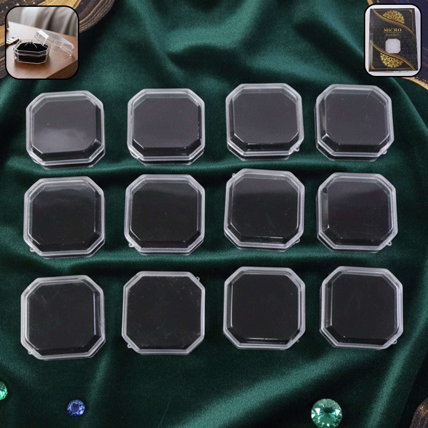 01_7d710ab7-6375-40a8-882f-b04d618ba76f.jpg Octagon Jewellery Storage Box for Rings, Earrings & Small Accessories (12 Pc) - Image 1