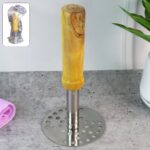 Stainless Steel Potato Masher, Pav Bhaji Masher with wooden handle - Image 5