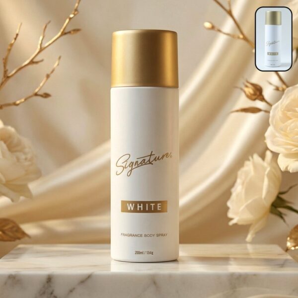 Signature Premium White Fragrance Body Spray can