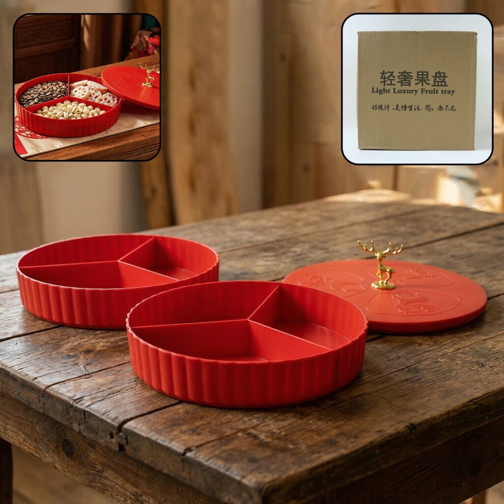 2 Layer Multipurpose Decorative Dry Fruit and Snack Serving Tray