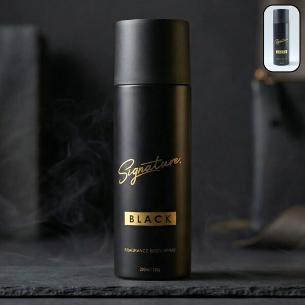 Signature Premium Black Fragrance Body Spray can