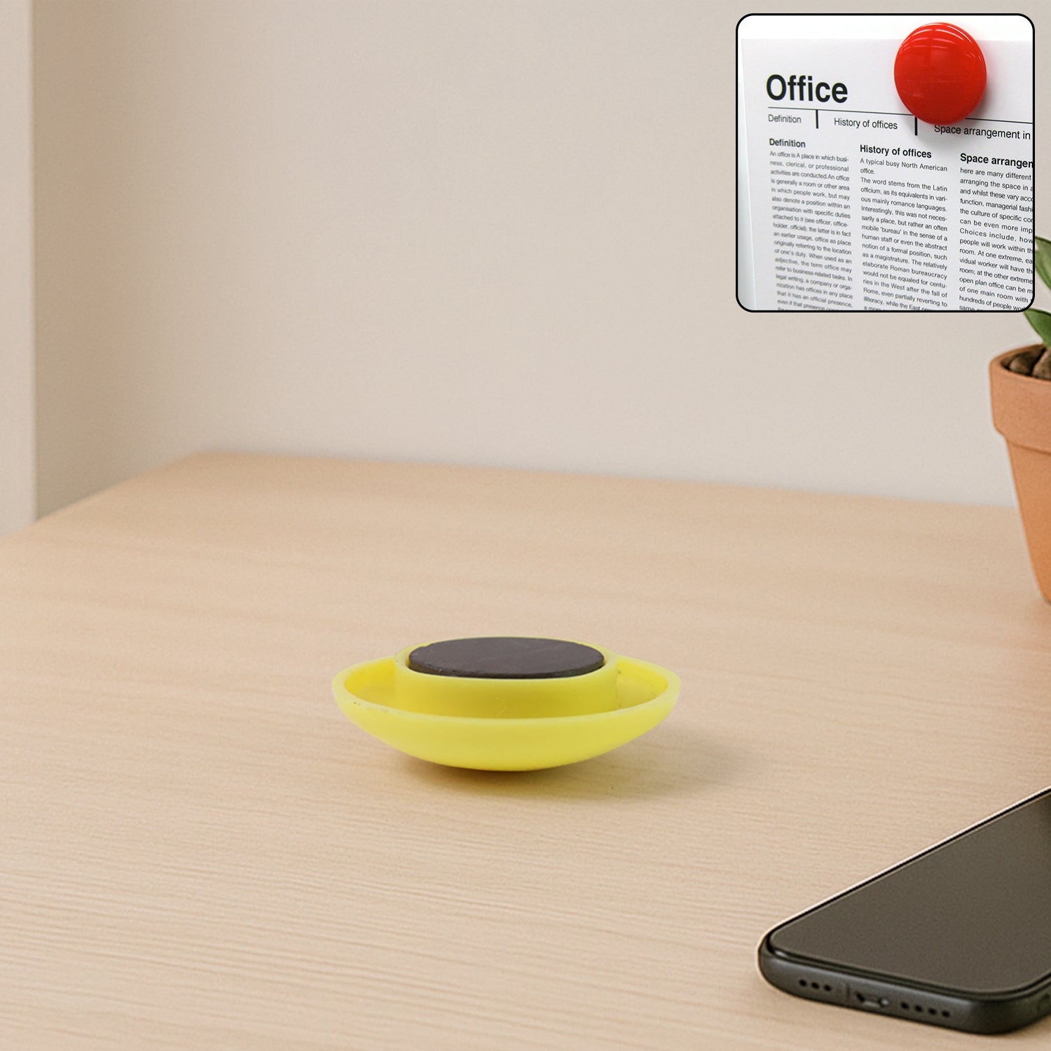 01_897cf05b-9e86-42c9-9d36-e8562171448a.jpg Yellow Board Magnets Circular Plastic Buttons (1 Pc) - Image 1